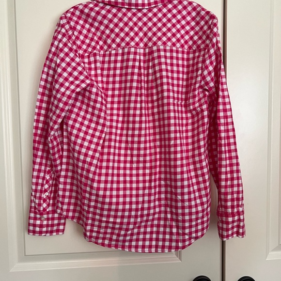 Pink, gingham print, flannel/button-up from J.Crew, size M perfect condition - Picture 3 of 4